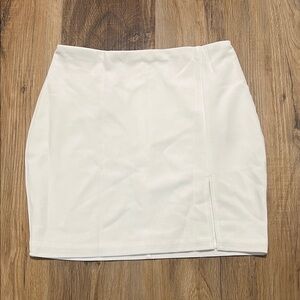 Classic White Mini Skirt with Side Seam Detail